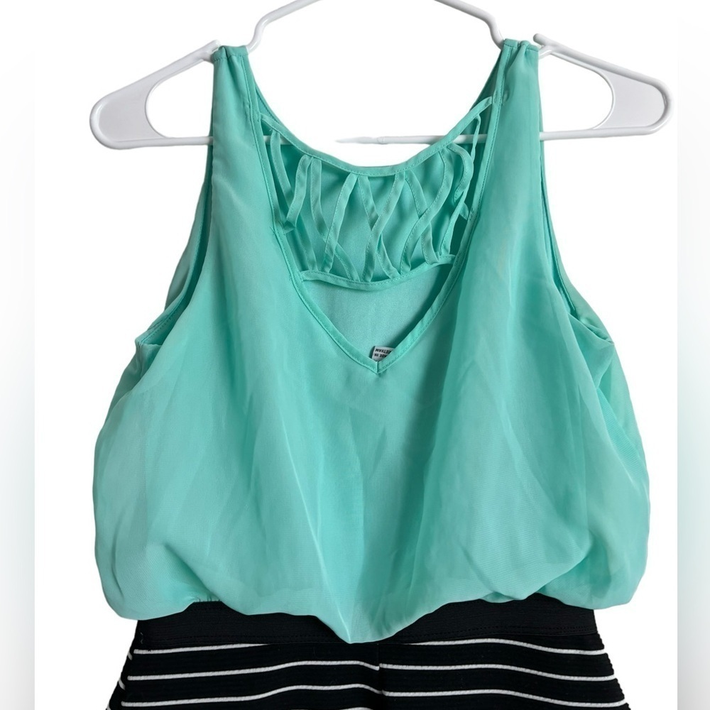 Speechless Solid Chiffon Stripe Lattice Style Dre… - image 8